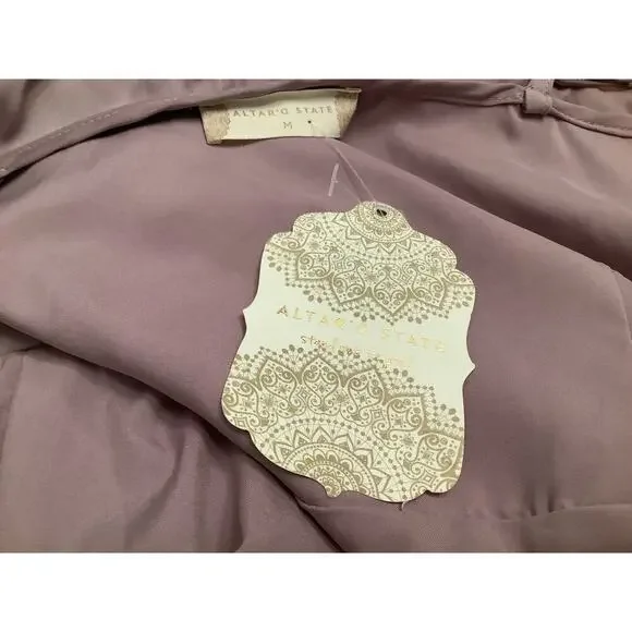 ALTAR’D STATE V-NECK FAUX WRAP OPEN BACK HI LOW HEM DRESS/GOWN M NWT - Picture 7 of 7